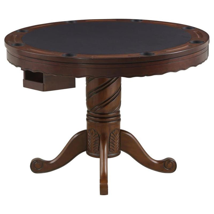 Turk 3-in-1 Round Pedestal Game Table Tobacco (100871)