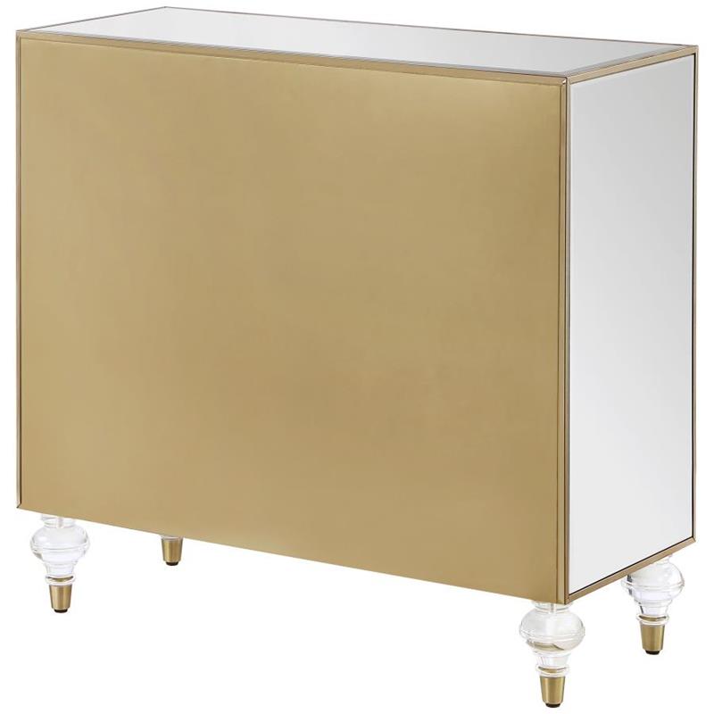 Astilbe 2-door Accent Cabinet Mirror and Champagne (951851)