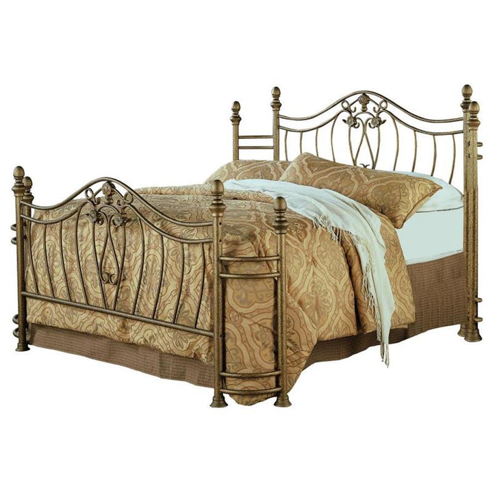 Sydney Eastern King Bed Antique Brushed Gold (300171KE)