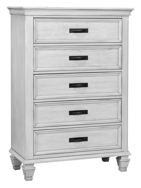 Franco 5-piece Queen Storage Bedroom Set Antique White (205330Q-S5)