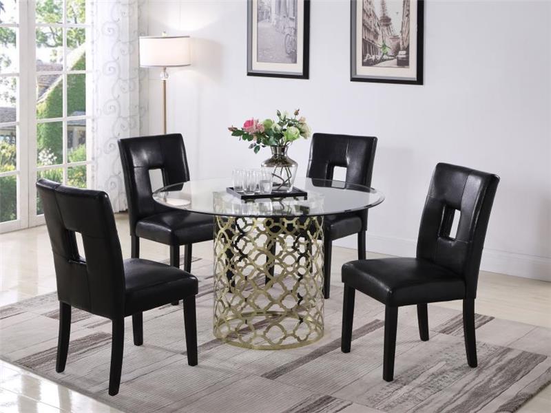 Shannon Open Back Upholstered Dining Chairs Black (Set of 2) (103612BLK)