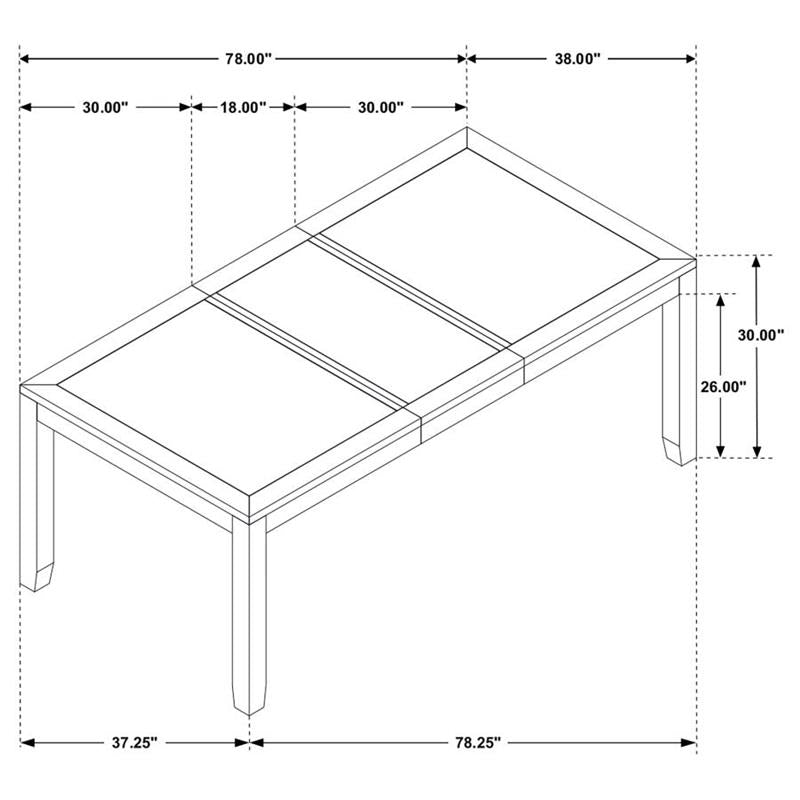 Elodie 5-piece Dining Table Set with Extension Leaf Grey and Black (121221-S5)