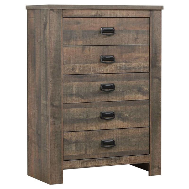 Frederick 5-drawer Chest Weathered Oak (222965)