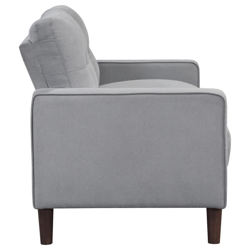 Bowen 2-piece Upholstered Track Arms Tufted Sofa Set Grey (506781-S2)