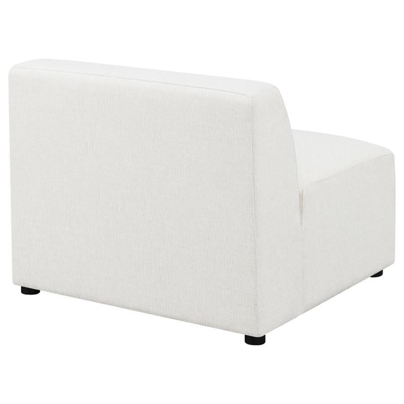 Freddie Upholstered Tight Back Armless Chair Pearl (551641)