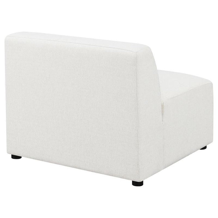 Freddie Upholstered Tight Back Armless Chair Pearl (551641)