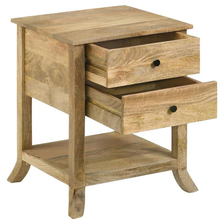 Russo 2-drawer Accent Table with Open Shelf Natural Mango (959550)