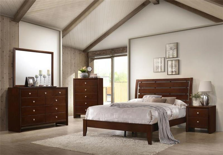 Serenity Panel Bedroom Set Rich Merlot (201971KW-S4)