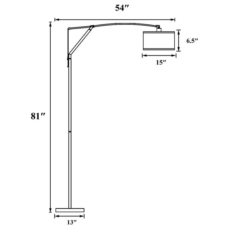Moniz Adjustable Arched Arm Floor Lamp Chrome and White (901490)