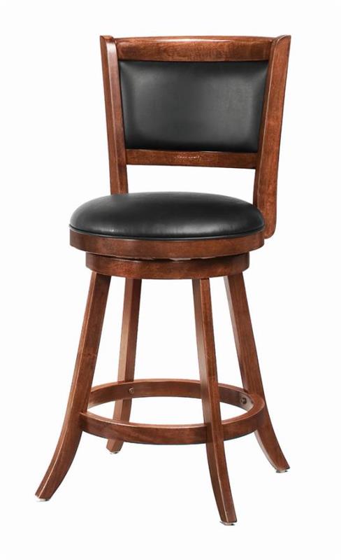 Broxton Upholstered Swivel Counter Height Stools Chestnut and Black (Set of 2) (101919)