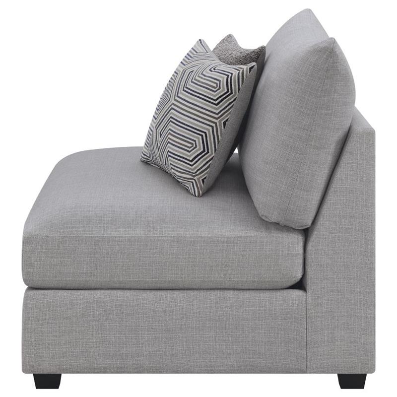 Cambria Upholstered Armless Chair Grey (551511)