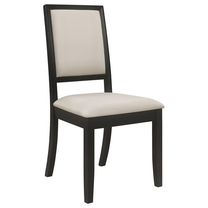 Louise Upholstered Dining Side Chairs Black and Cream (Set of 2) (101562)
