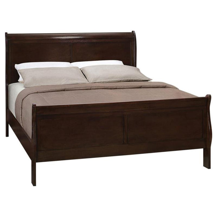 Louis Philippe Full Panel Sleigh Bed Cappuccino (202411F)