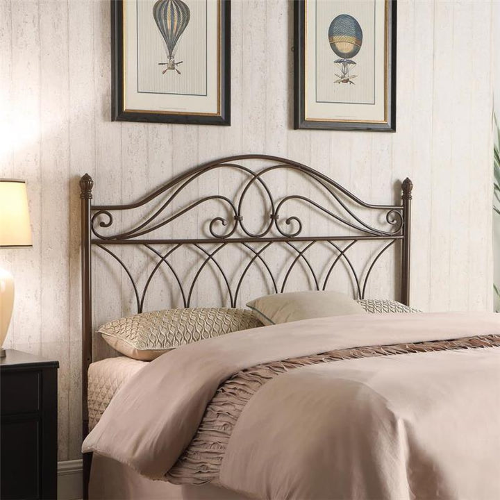 Zola Queen / Full Metal Scroll Headboard Brown (300186QF)