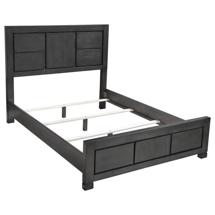 Lorenzo Rectangular Panel Bed Dark Grey (224261KE)