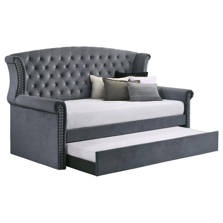 Scarlett Upholstered Tufted Twin Daybed with Trundle (300641)