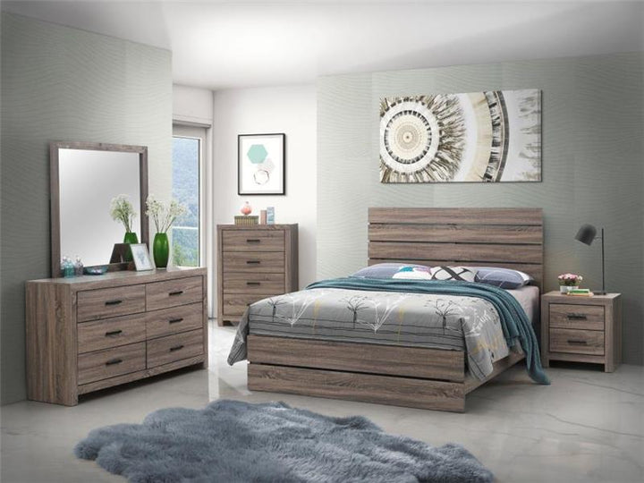 Brantford 5-piece Eastern King Panel Bedroom Set Barrel Oak (207041KE-S5)