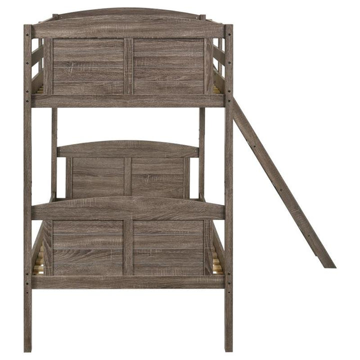 Flynn Twin Over Twin Bunk Bed Weathered Brown (400808)