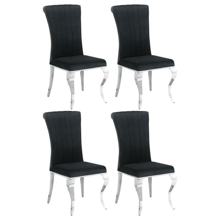 Betty Upholstered Side Chairs Black and Chrome (Set of 4) (105072)