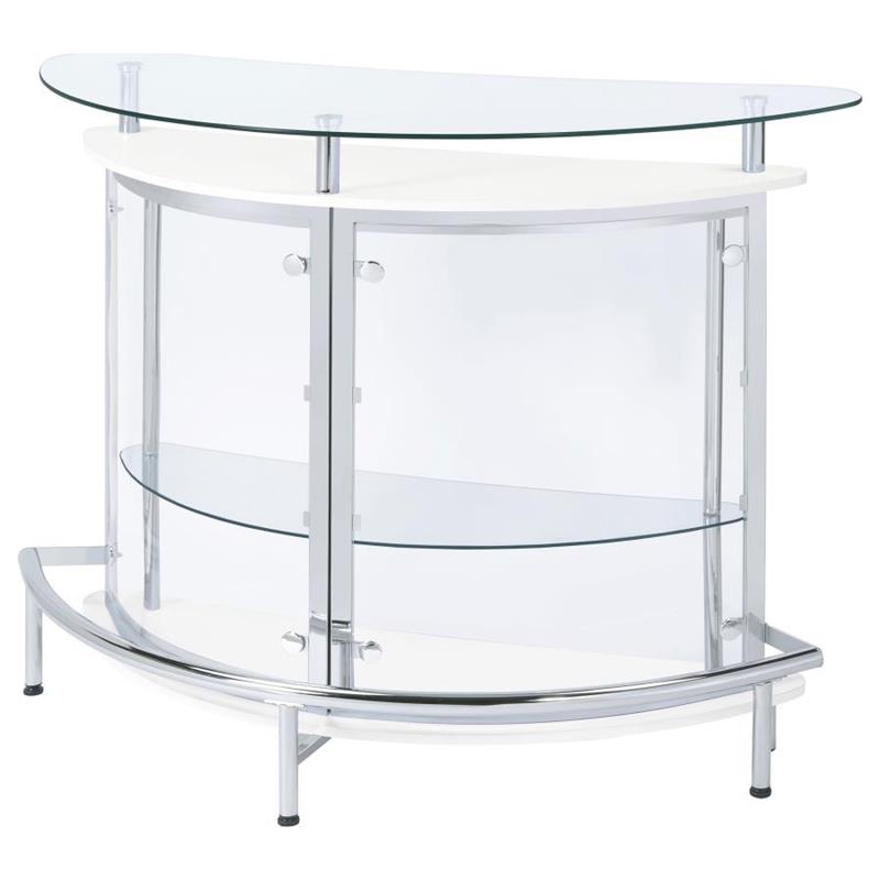 Amarillo 2-tier Bar Unit White and Chrome (101066)