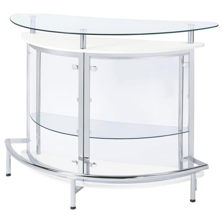 Amarillo 2-tier Bar Unit White and Chrome (101066)