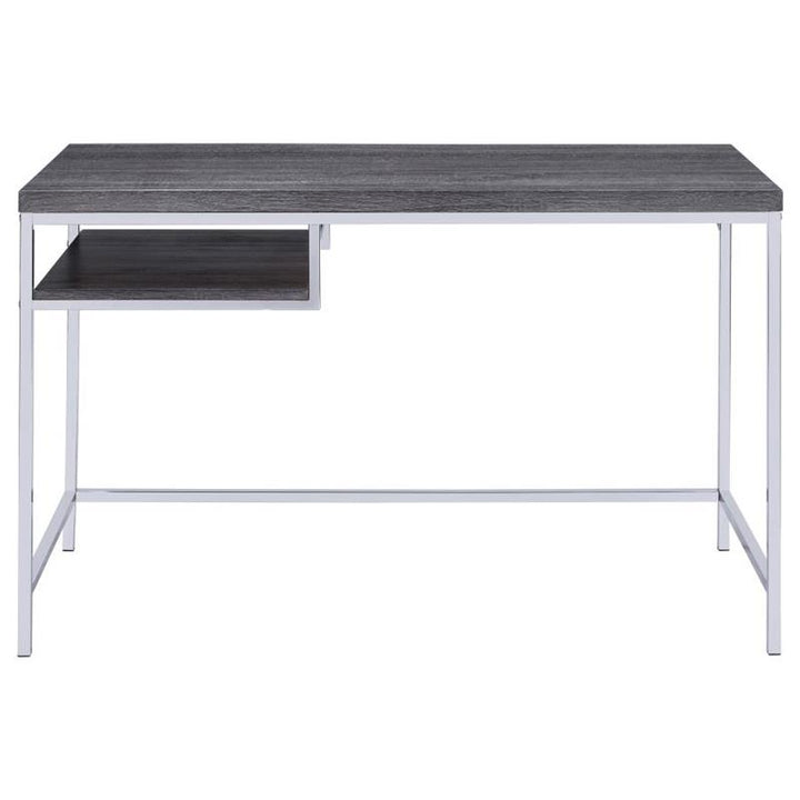 Kravitz Rectangular Writing Desk Weathered Grey and Chrome (801271)