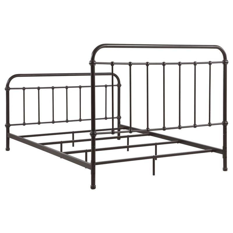 Livingston California King Panel Metal Bed Dark Bronze (300399KW)