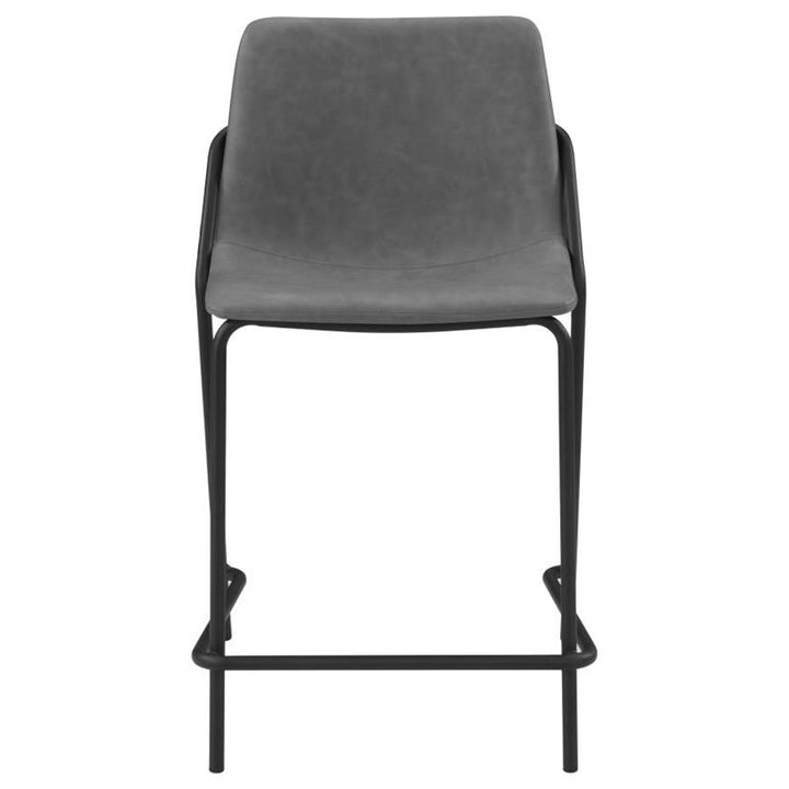Earnest Solid Back Upholstered Counter Height Stools Grey and Black (Set of 2) (183452)