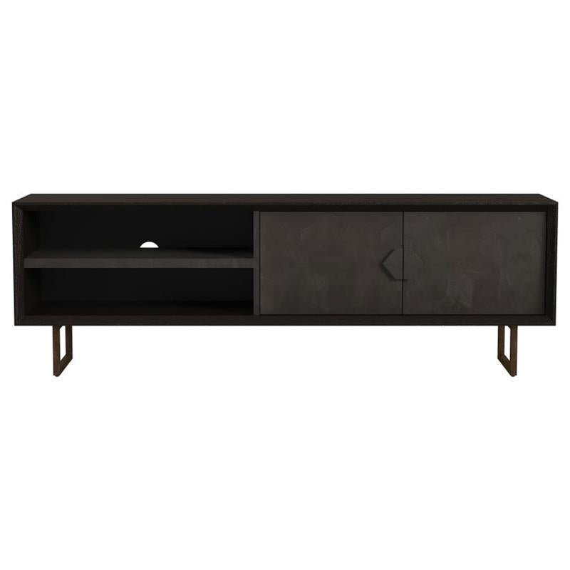 Marsden 2-door Wood 70" TV Stand Charcoal Black (703003)