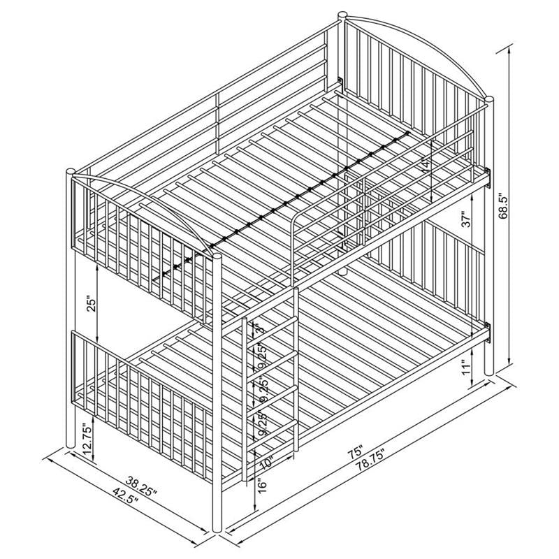 Anson Twin Over Twin Bunk Bed with Ladder (400739T)