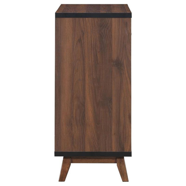 Ezekiel Wine Cabinet with 2 Sliding Doors Walnut and Black (182873)