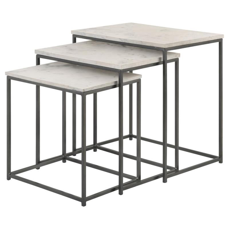 Medora 3-piece Nesting Table with Marble Top (936016)