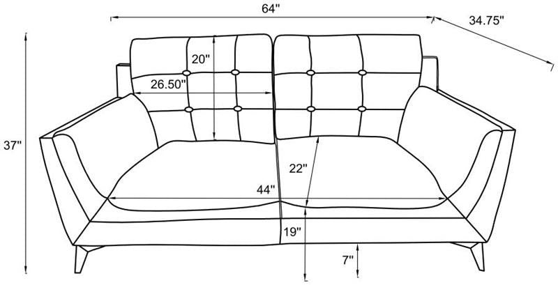 Moira Upholstered Tufted Loveseat with Track Arms Black (511132)