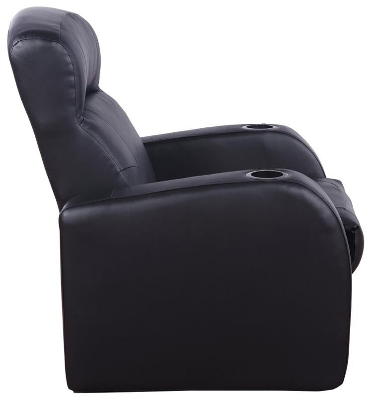 Cyrus Upholstered Recliner Living Room Set Black (600001-S5B)