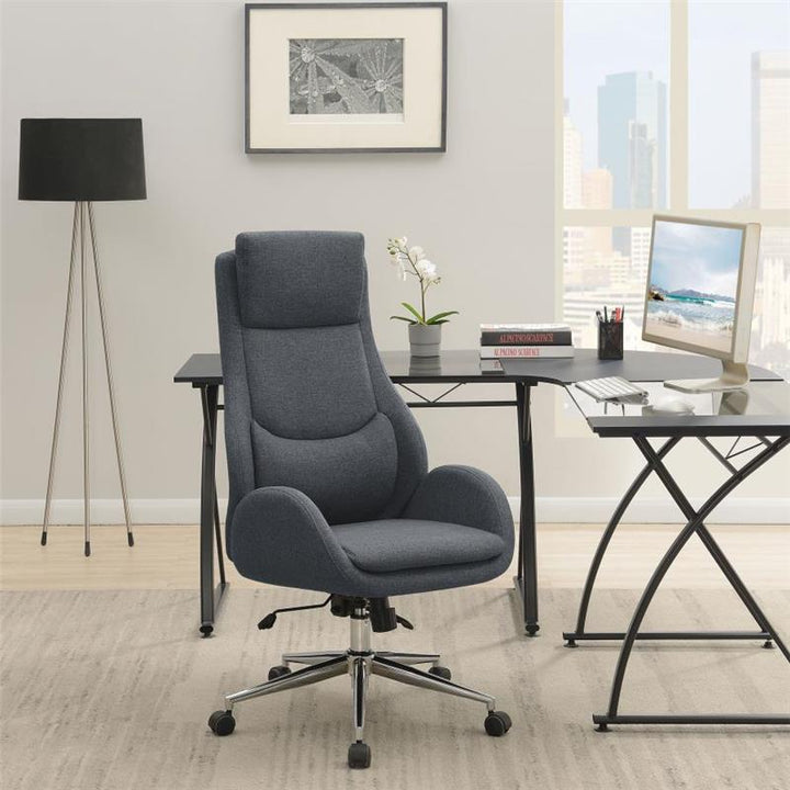 Cruz Upholstered Office Chair with Padded Seat Grey and Chrome (881150)