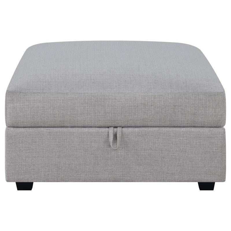 Cambria Upholstered Square Storage Ottoman Grey (551513)