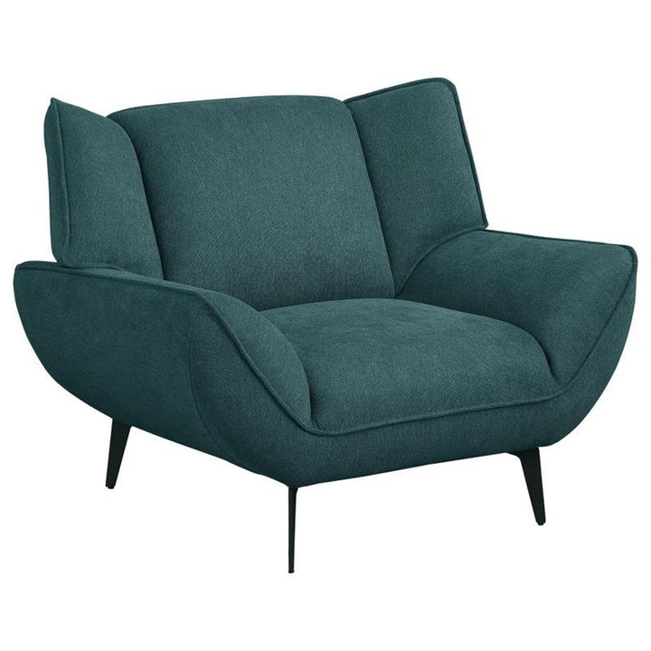 Acton Upholstered Flared Arm Chair Teal Blue (511163)