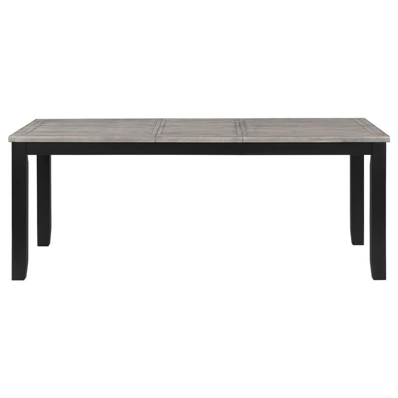 Elodie Rectangular Dining Table with Extension Grey and Black (121221)