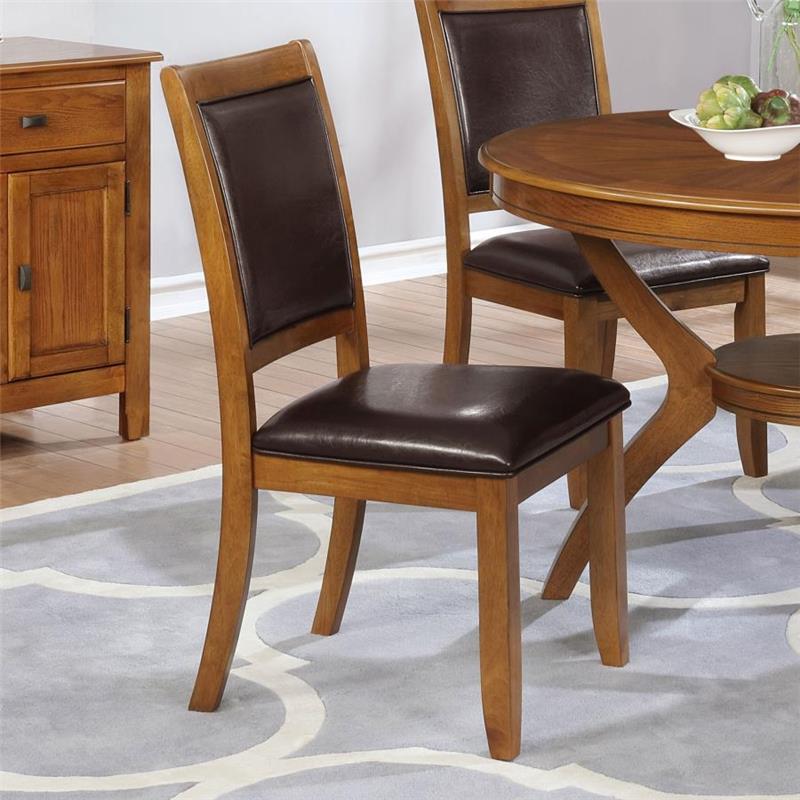 Nelms Upholstered Side Chairs Deep Brown and Dark Brown (Set of 2) (102172)