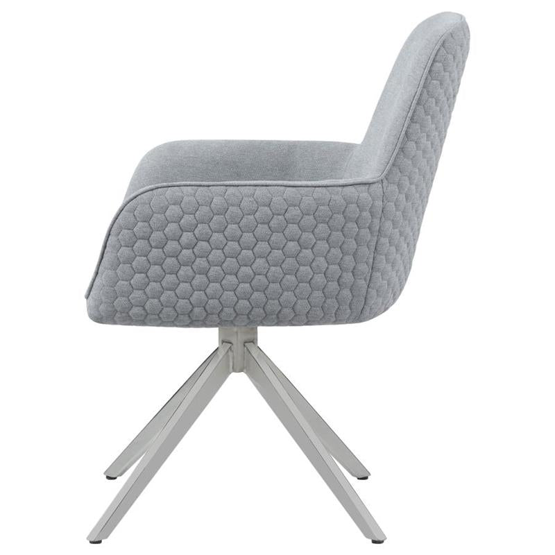 Abby Flare Arm Side Chair Light Grey and Chrome (110322)