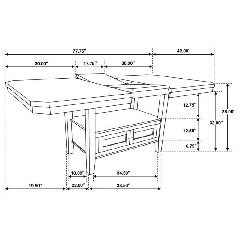 Prentiss 5-piece Rectangular Counter Height Dining Set with Butterfly Leaf Cappuccino (193108-S5)