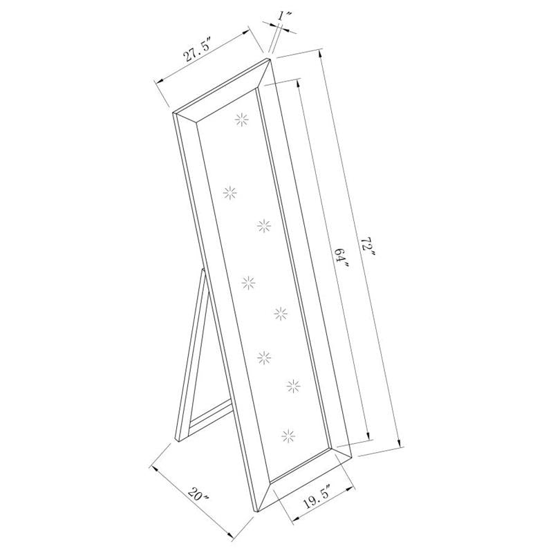 Toga Rectangular Floor Mirror Cappuccino (900453)