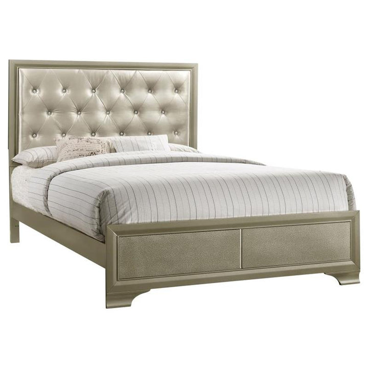 Beaumont Upholstered Queen Bed Champagne (205291Q)