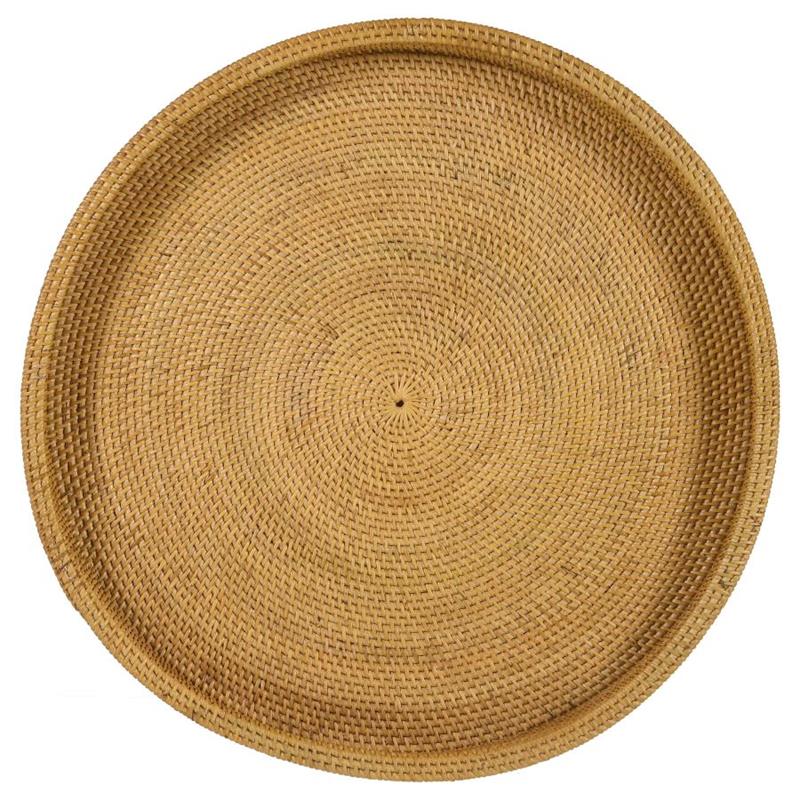 Antonio Round Rattan Tray Top Accent Table Natural (936070)