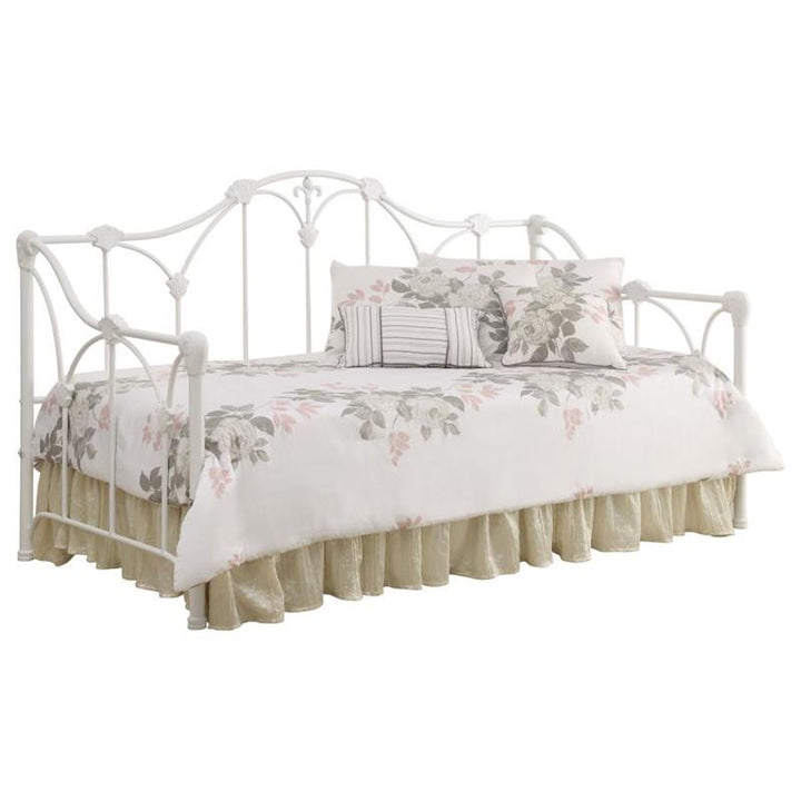 Halladay Twin Metal Daybed with Floral Frame White (300216)