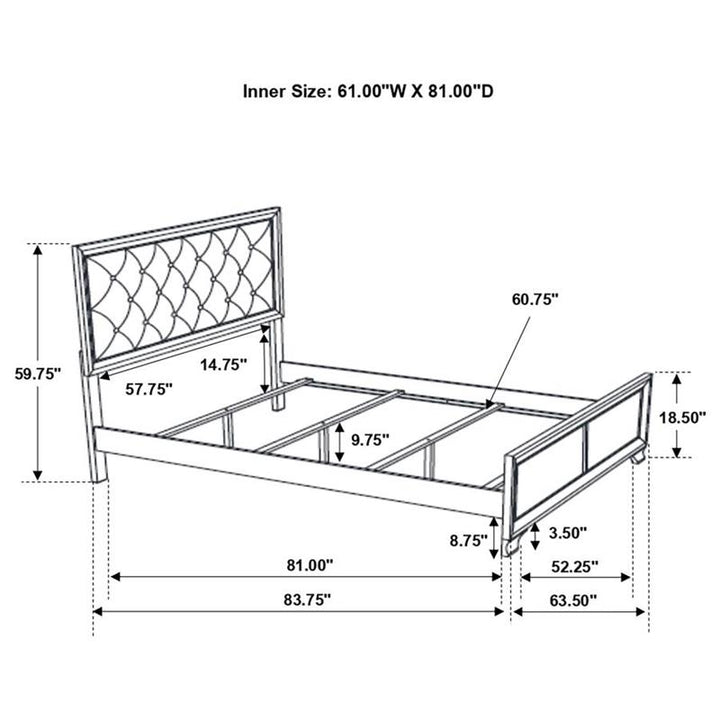 Beaumont Upholstered Queen Bed Champagne (205291Q)
