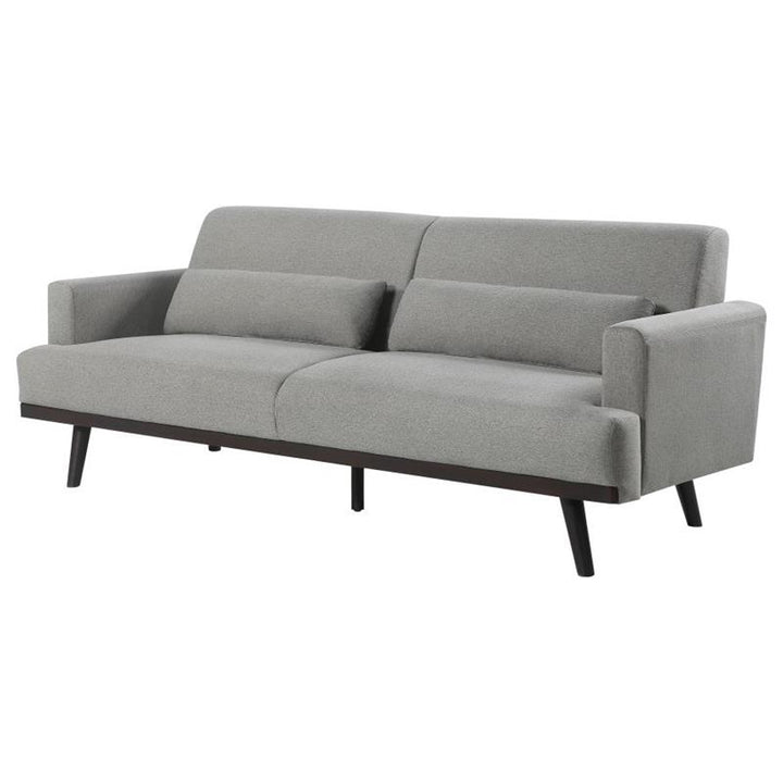 Blake Upholstered Sofa with Track Arms Sharkskin and Dark Brown (511121)