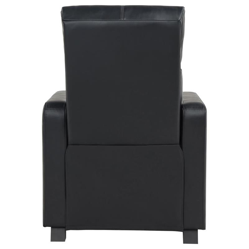 Toohey Upholstered Tufted Recliner Living Room Set Black (600181-S4B)