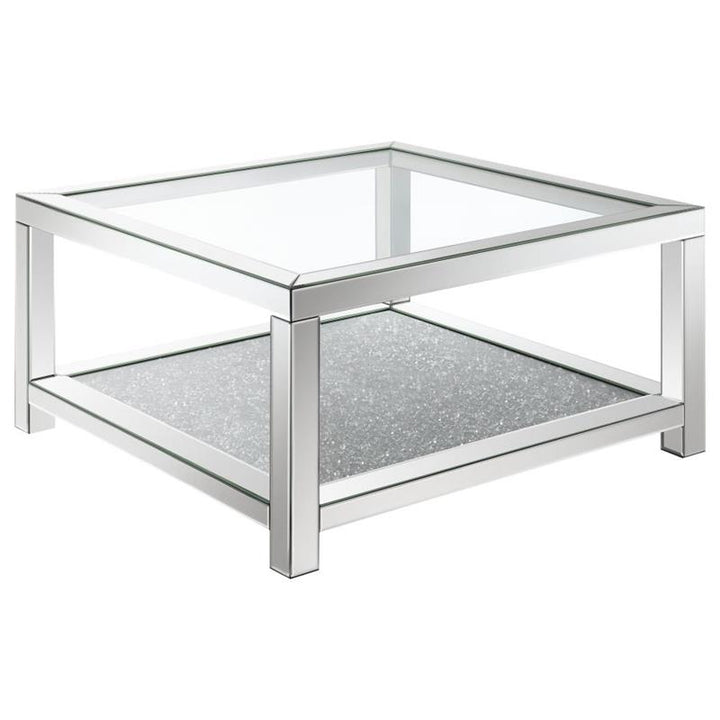 Valentina Rectangular Coffee Table with Glass Top Mirror (736218)