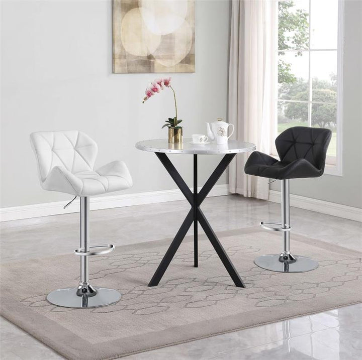 Kenzo Round Metal Top Bar Table Silver and Sandy Black (182861)
